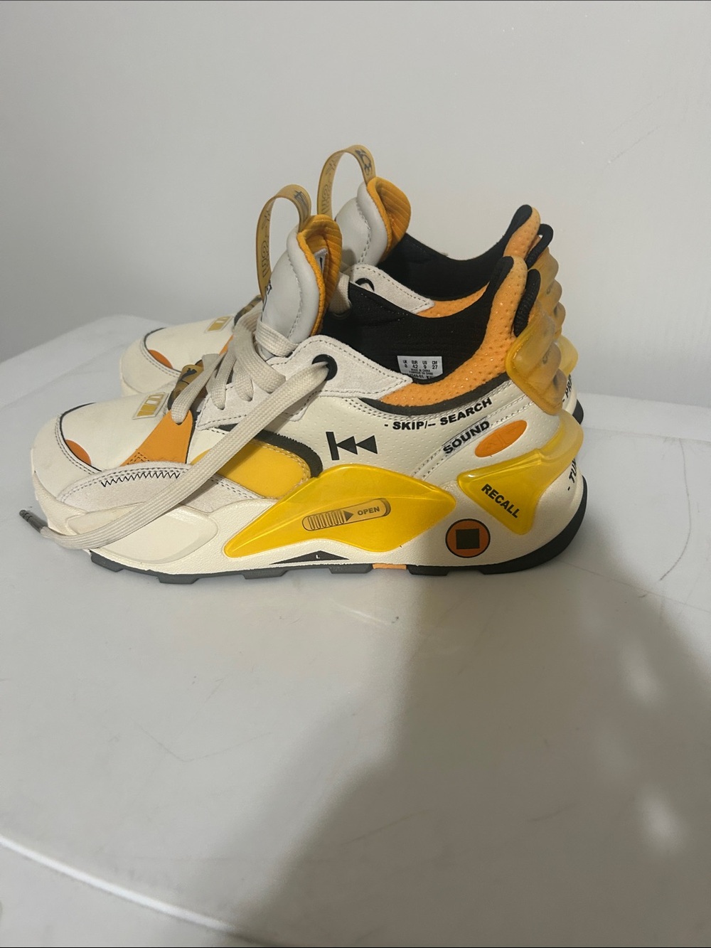 Puma Yellow White and Black Athletic Sneakers
